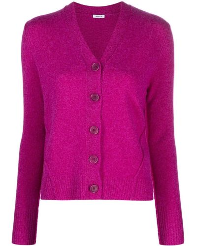 Aspesi V-neck Wool Cardigan - Pink