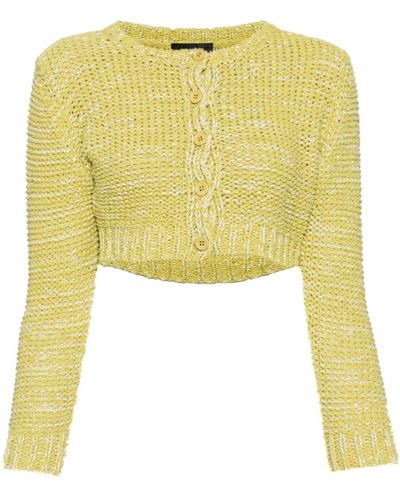 Fabiana Filippi Two-tone Cropped Cotton Cardigan - Yellow