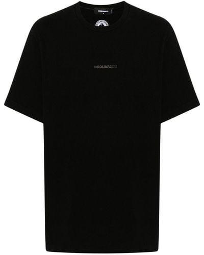 DSquared² T-Shirt mit gummiertem Logo - Schwarz