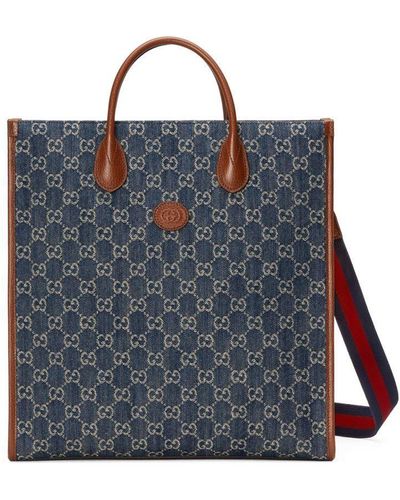 Gucci Medium Interlocking G Tote Bag - Blue