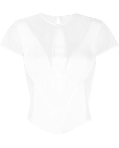 Genny Multi-panel Short-sleeve Top - White