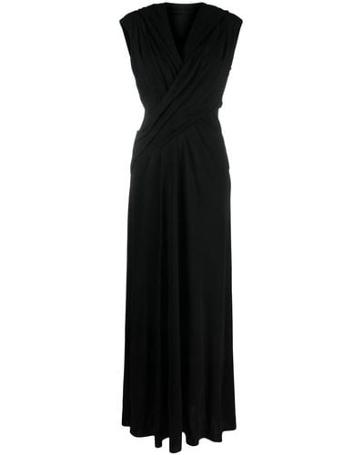 Alberta Ferretti V-neck Maxi Dress - Black