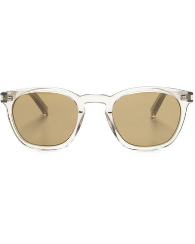 Saint Laurent Sl 28 Round-frame Sunglasses - Natural