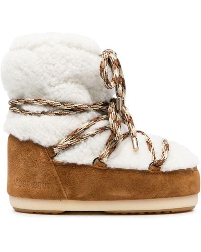 Moon Boot Icon Shearling-Stiefel - Braun