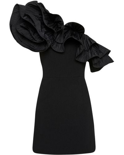 Rebecca Vallance Eva One-shoulder Ruffled Minidress - Black