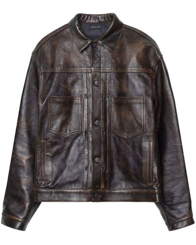 John Elliott Thumper Type Ii Leather Jacket - Black