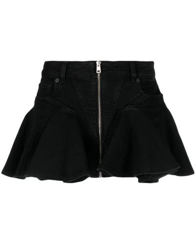 Mugler Denim Miniskirt - Black