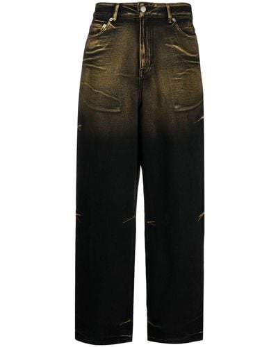 we11done Metal Print Straight-leg Jeans - Women's - Polyester/cotton/rayon - Black