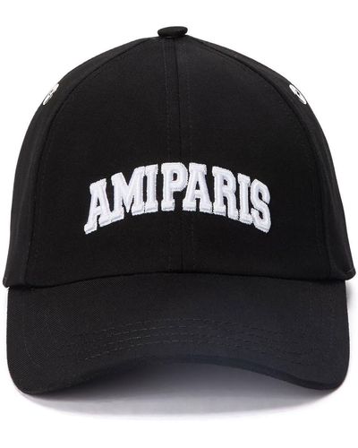 Ami Paris Honkbalpet Met Logopatch - Zwart