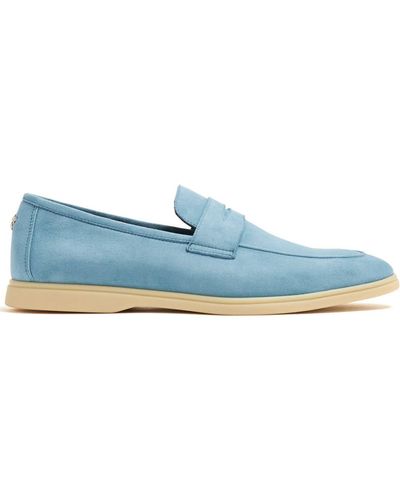 Bougeotte Bee-appliqué Suede Loafers - Blue