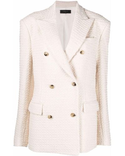 Amiri Knitted Double-breasted Blazer - Natural