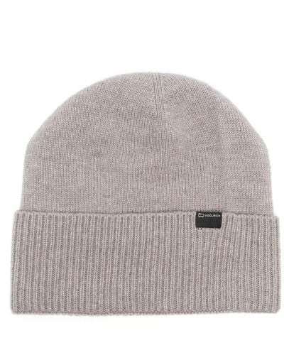 Woolrich Cashmere Ribbed Beanie - Grey