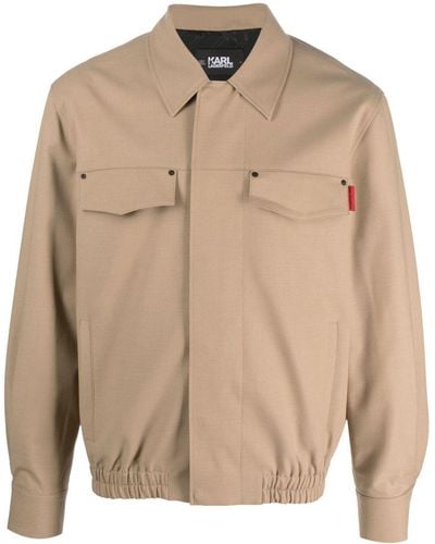 Karl Lagerfeld Tailored Shirt Jacket - Natural