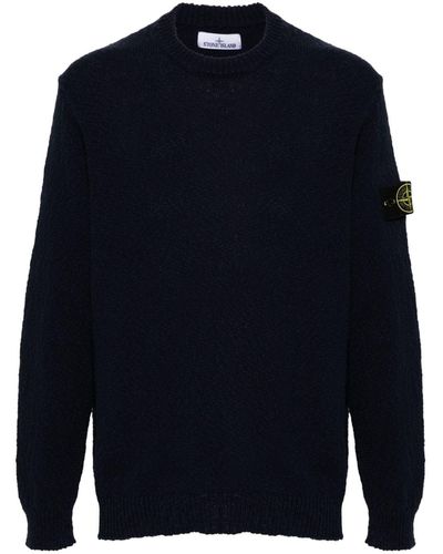 Stone Island Compass-badge Knitted Jumper - Blue