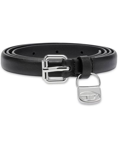 DIESEL B-charm Leather Belt - Black