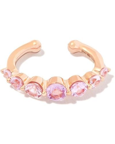 SHAY 18kt Rose Gold Sapphire Ear Cuff - Pink