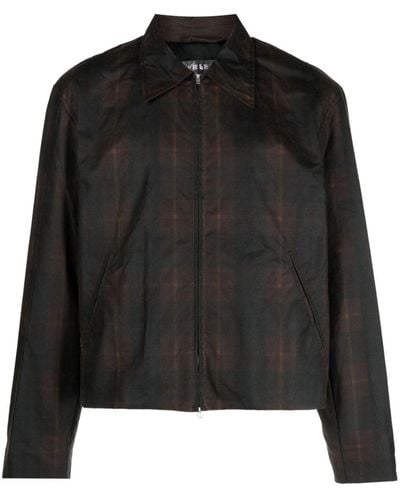 Our Legacy Check-print Cotton Shirt Jacket - Black