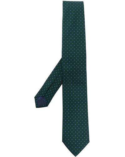 Ferragamo Patterned Silk Tie - Green