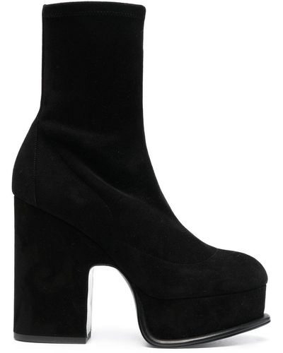 Pierre Hardy Suede Platform Boots - Black