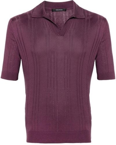 Tagliatore Pavel Silk Polo Shirt - Purple