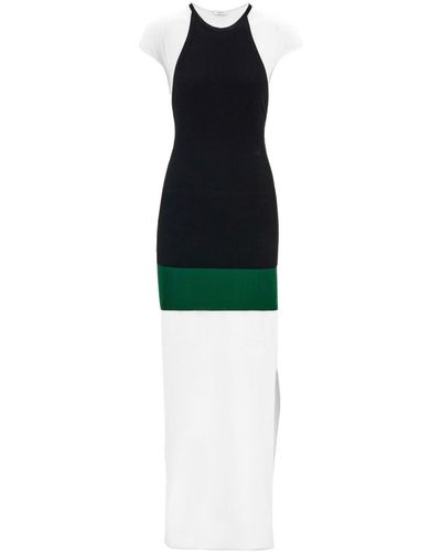 Ferragamo Robe mi-longue à design superposé - Blanc