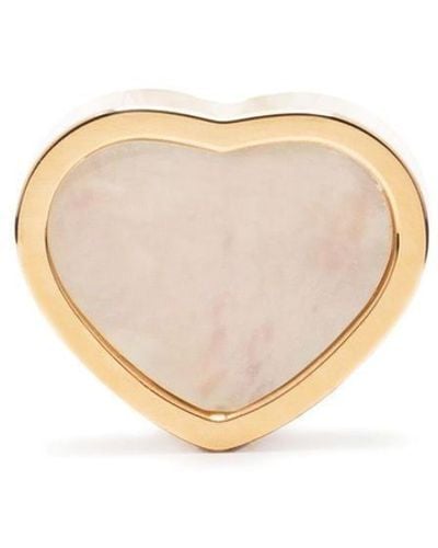 Chopard 18kt Rose Gold My Happy Heart Mother-of-pearl Stud Earring - White