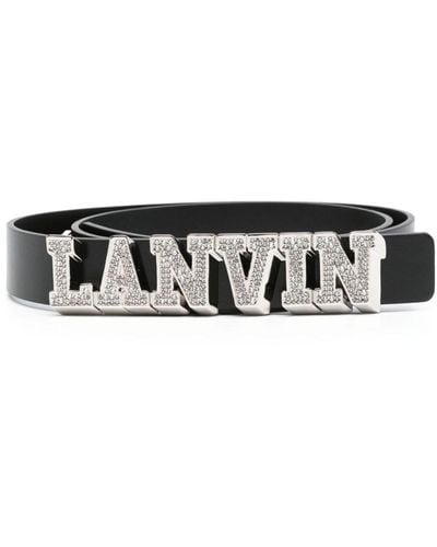 Lanvin X Future Logo-lettering Leather Belt - Black