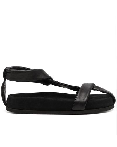 Neous Cross Strap Detail Sandals - Black