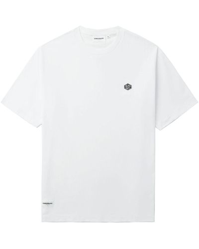 Chocoolate T-Shirt mit Logo-Patch - Weiß