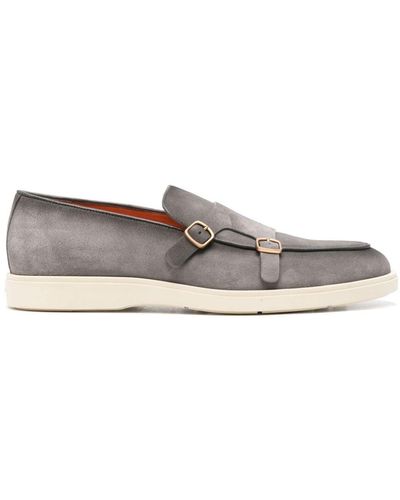 Santoni Rubber-sole Monk Shoes - Gray