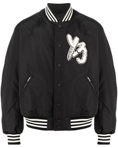 Y-3 Chaqueta universitaria con parche del logo Y 3 - Negro