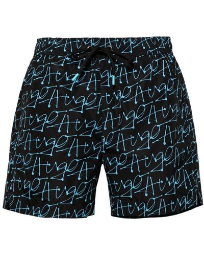 BOSS Logo-print Swim Shorts - Black