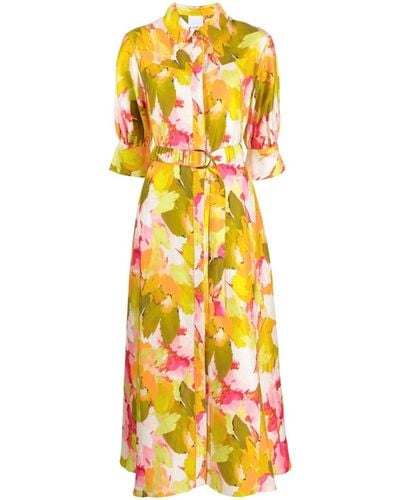 Acler Vestido Pickett con estampado floral - Amarillo
