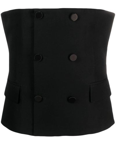 Alexander McQueen Strapless Double-breasted Gilet - Black