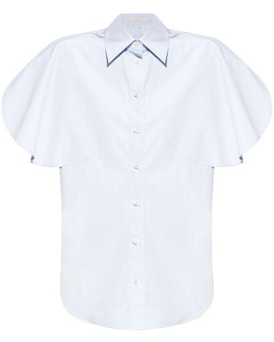 Stella McCartney Flutter-sleeve Cotton Shirt - White