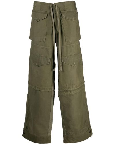 Greg Lauren Pantalones anchos estilo cargo - Verde