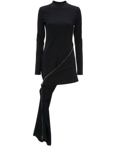 JW Anderson Zip-detail Long Sleeve Dress - Black