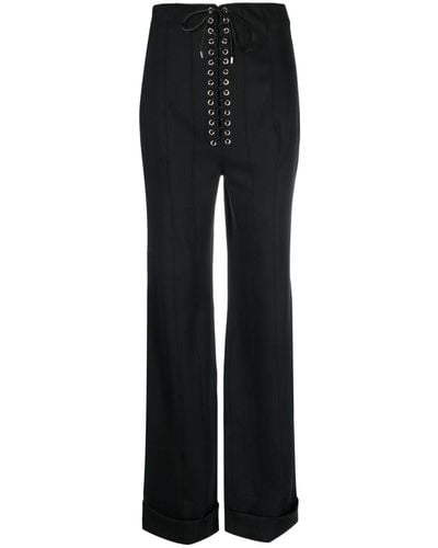 WEINSANTO Tie-fastening High-waisted Trousers - Black