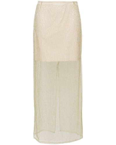 Remain Sequin-embellished Maxi Skirt - Natural