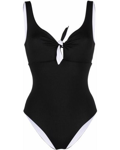 Fisico Knot Detail Swimsuit - Black