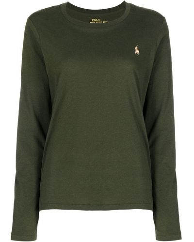 Polo Ralph Lauren Embroidered-logo Long-sleeved T-shirt - Green