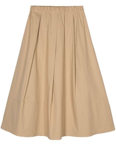 Antonelli Isotta Poplin Cotton Skirt - Natural