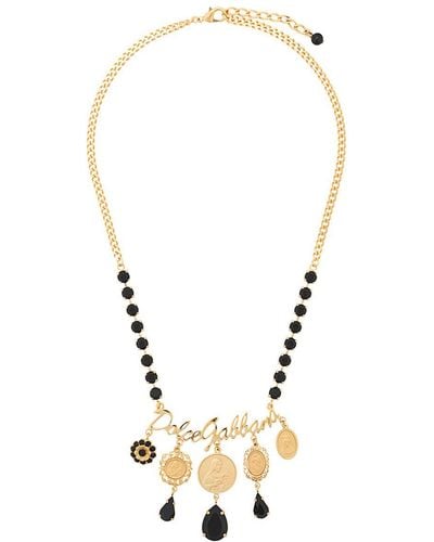 Dolce & Gabbana Votive-motif Medallion Necklace - Metallic