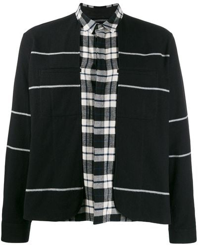 Haider Ackermann Sobrecamisa con motivo de cuadros - Negro