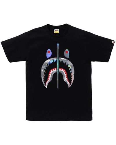 A Bathing Ape Glitter Shark T-Shirt - Schwarz