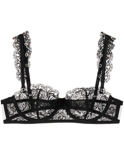 Fleur du Mal Soutien-gorge à dentelle fleurie - Noir