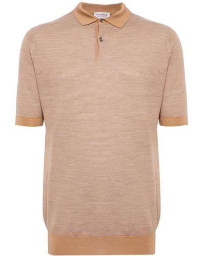 John Smedley Short-sleeve Wool Polo Shirt - Natural