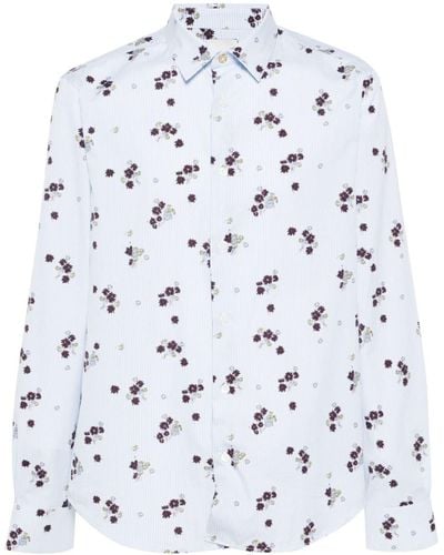 Paul Smith Overhemd Met Bloemenprint - Grijs