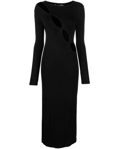 Concepto Vestido largo ajustado con aberturas - Negro