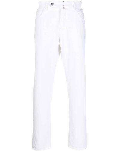 Incotex Pantalones con botones descentrados - Blanco
